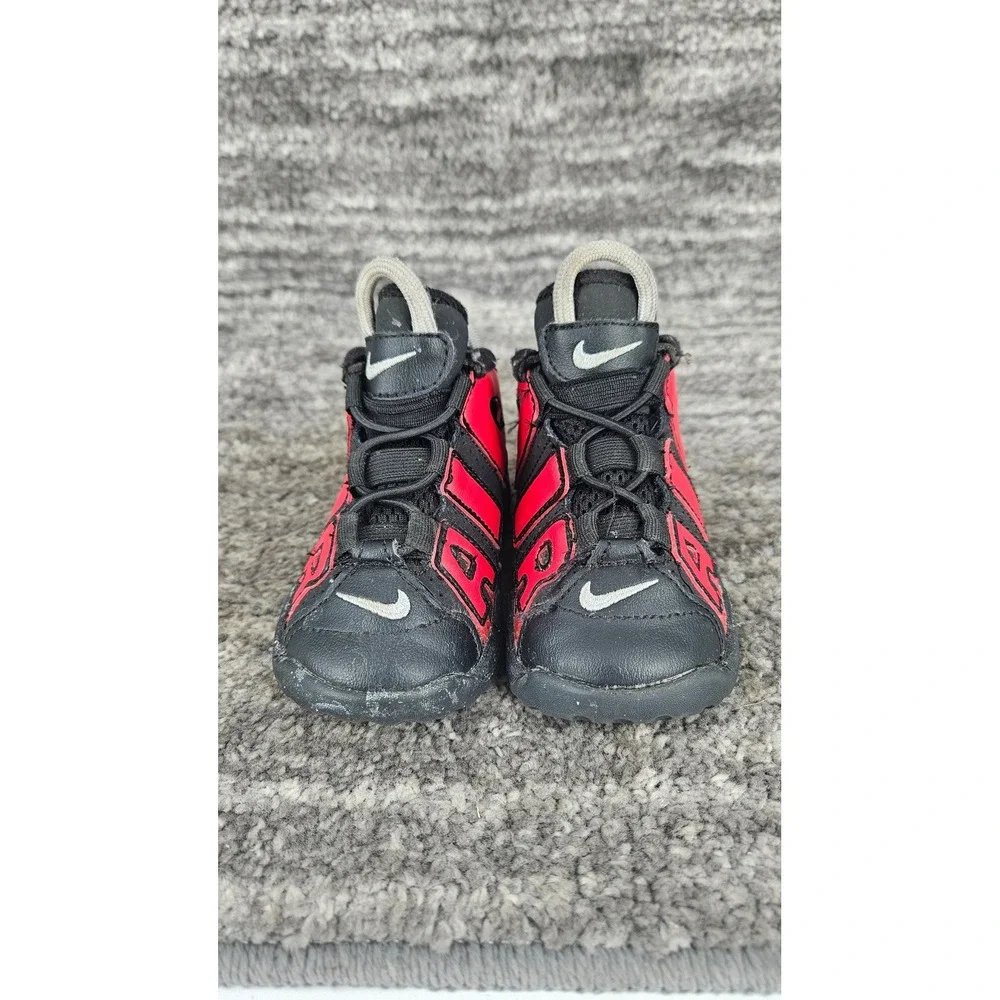 Nike‎ Air More Uptempo Baby Sneakers Red Black White Shoes 6C